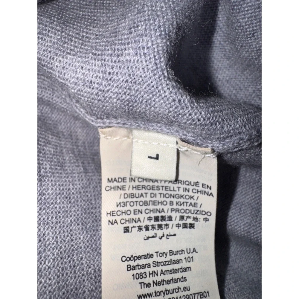 TORY BURCH womens Large Wool-Blend Knit gray Sweater cut outs grunge hip hop